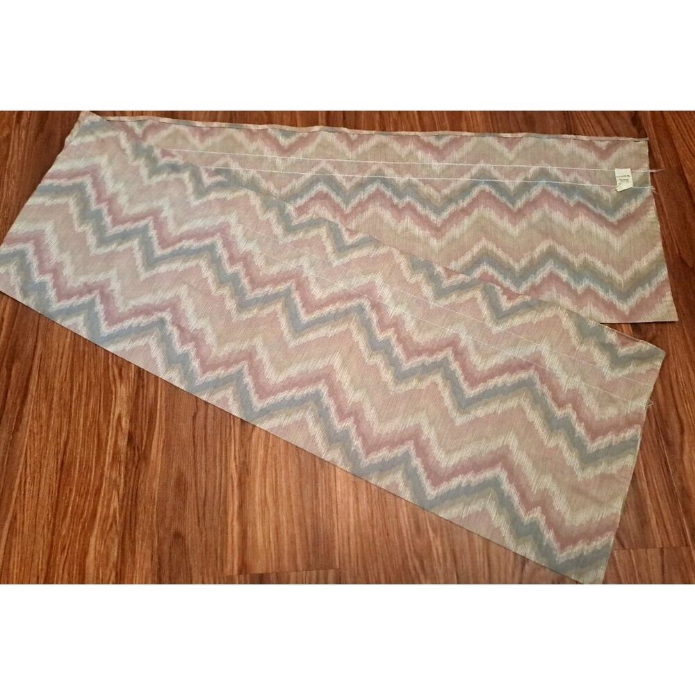 Vintage Southwest Curtain Valance Colorful Abstract 90s Beige Red Blue 14x85